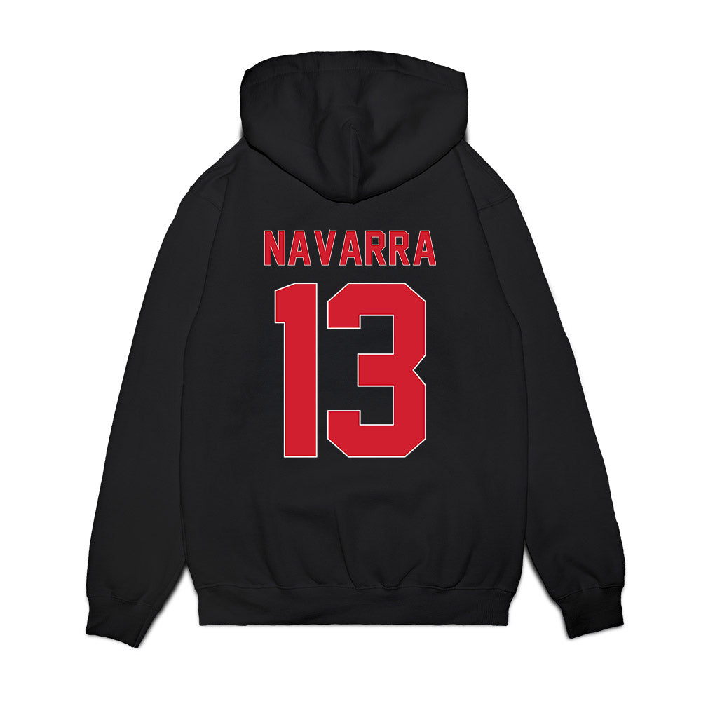 Youngstown State - NCAA Men's Basketball : Markus Navarra - Vintage Basketball Shersey Premium Hooded Sweatshirt-1