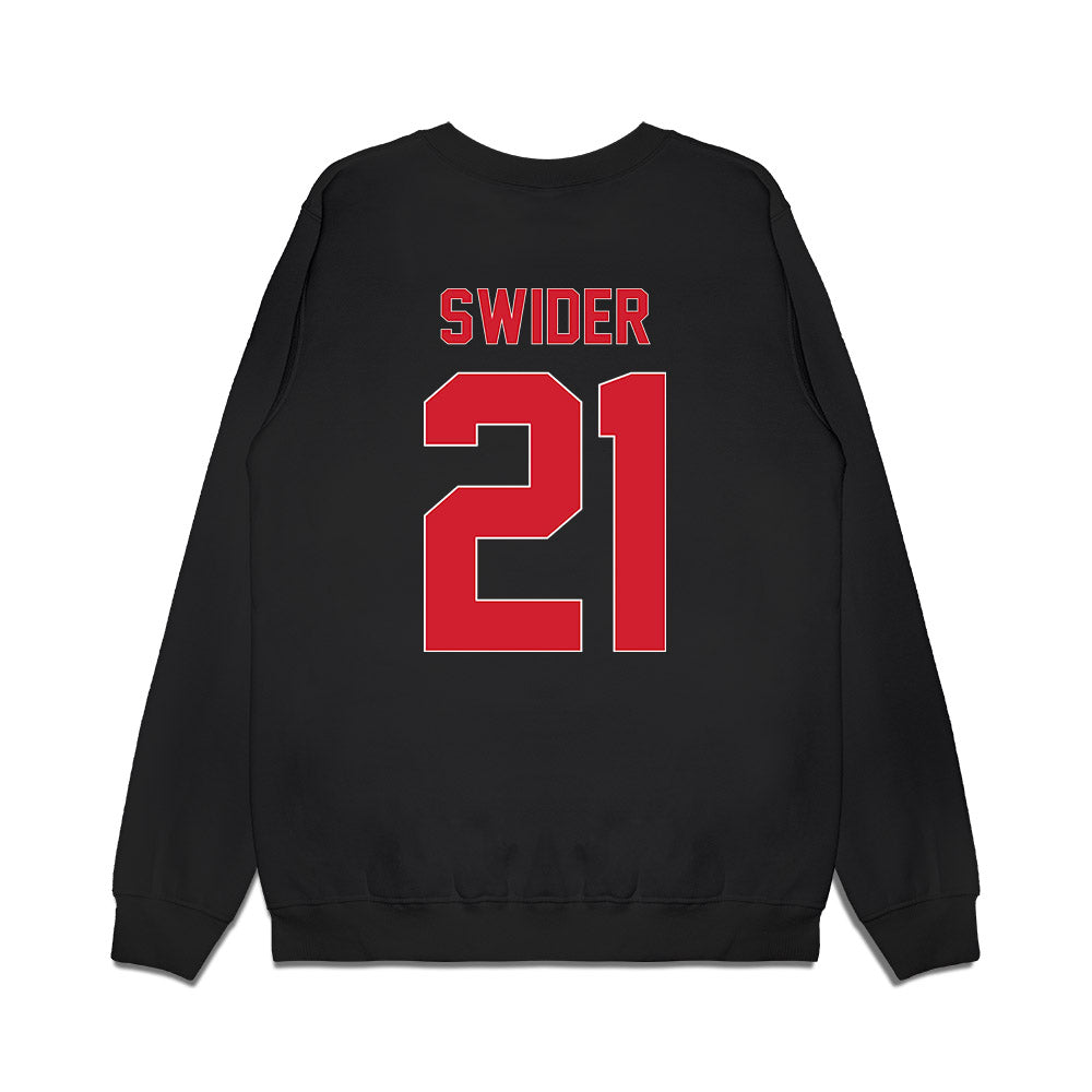 Youngstown State - NCAA Men's Basketball : Connor Swider - Vintage Basketball Shersey Premium Crewneck Sweatshirt-1