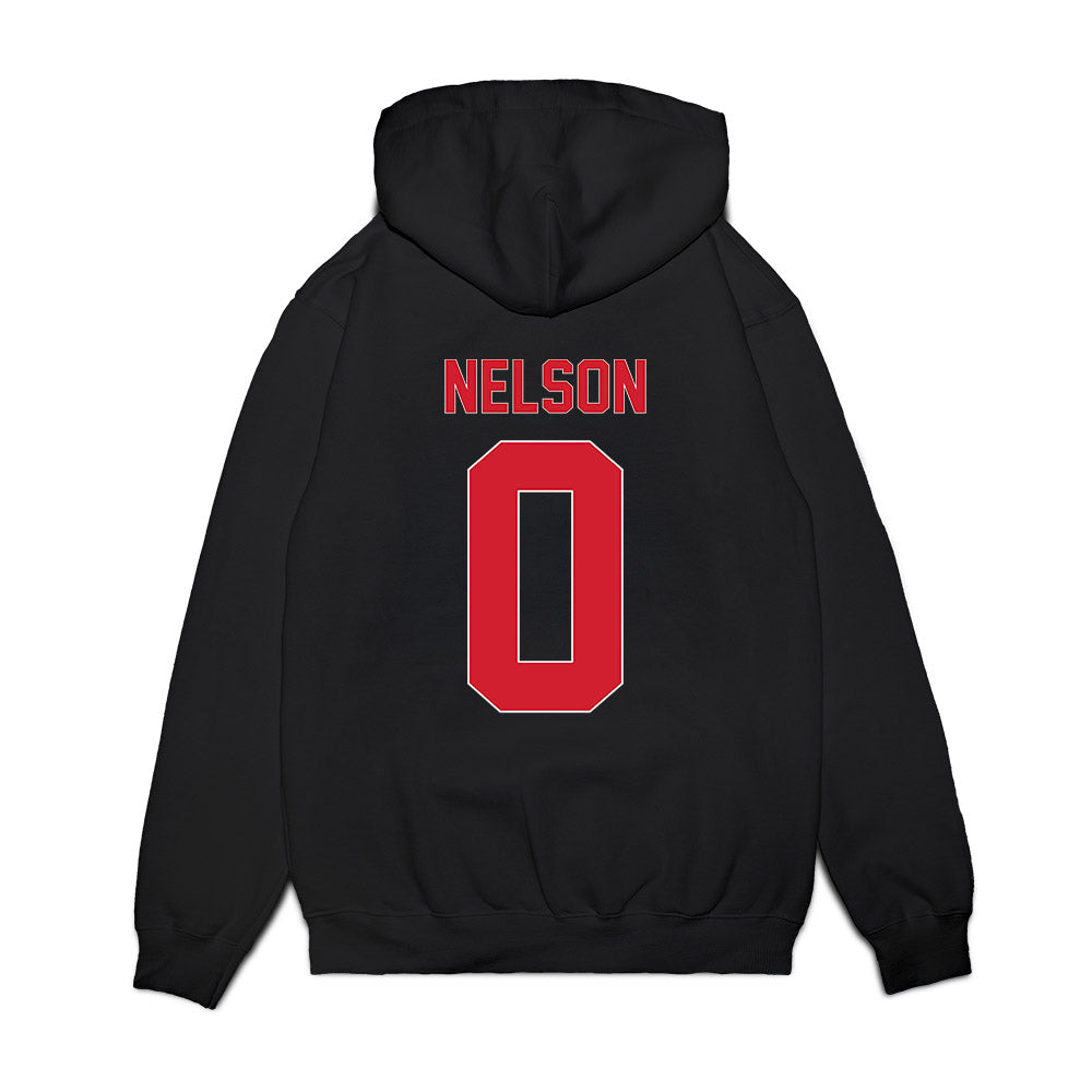 Youngstown State - NCAA Men's Basketball : Jason Nelson - Vintage Basketball Shersey Premium Hooded Sweatshirt-1