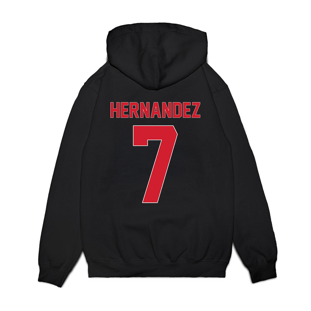 Youngstown State - NCAA Women's Basketball : Paulina Hernandez - Vintage Basketball Shersey Premium Hooded Sweatshirt-1