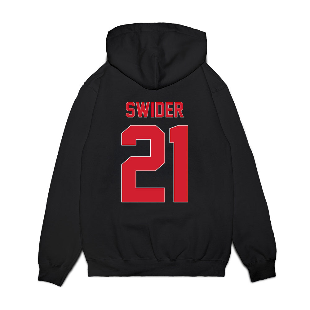 Youngstown State - NCAA Men's Basketball : Connor Swider - Vintage Basketball Shersey Premium Hooded Sweatshirt-1