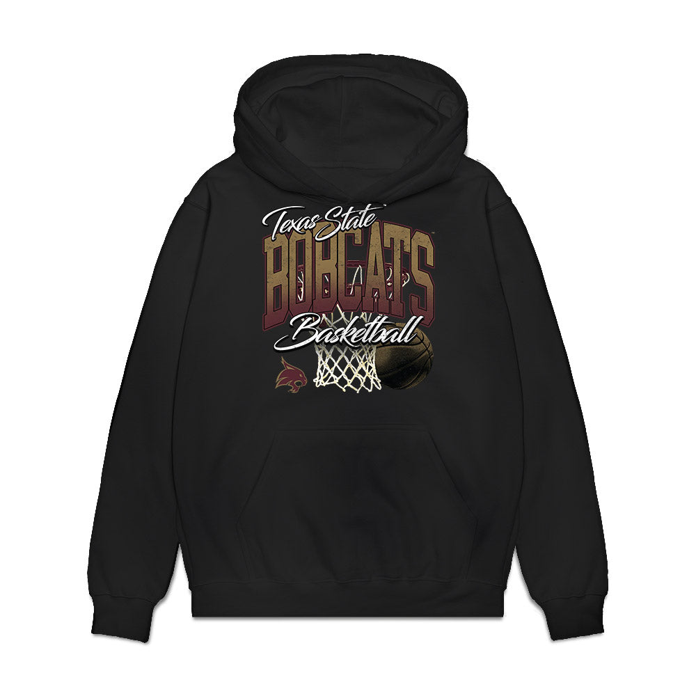 Texas State - NCAA Men's Basketball : Dj Hall - Premium Hooded Sweatshirt-0