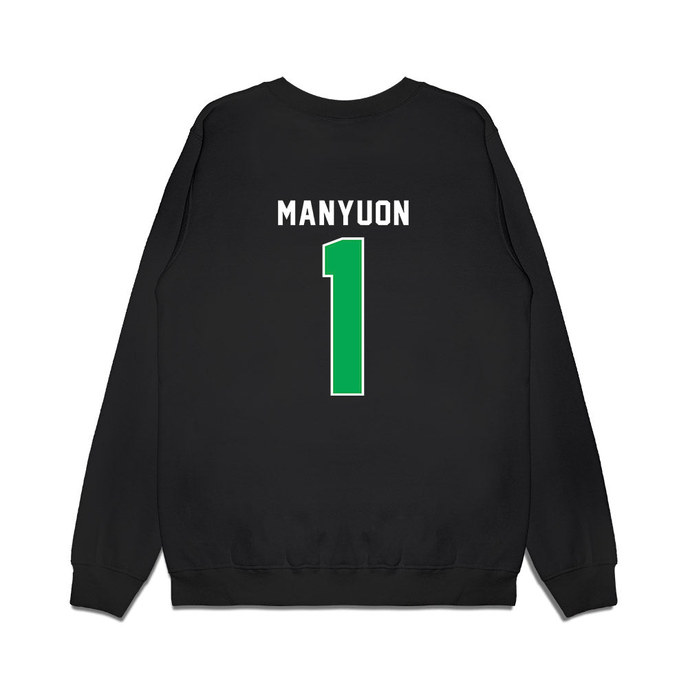 Marshall - NCAA Men's Basketball : Emmanuel Manyuon - Vintage Basketball Premium Crewneck Sweatshirt-1