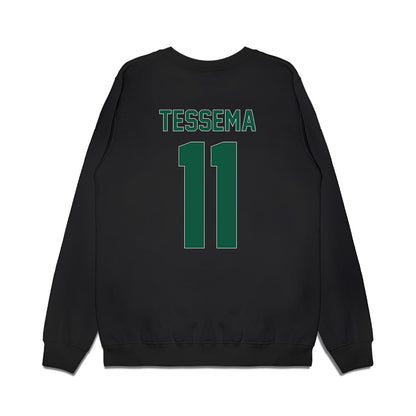 Cleveland State - NCAA Men's Basketball : Waqo Tessema - Vintage Shersey Premium Crewneck Sweatshirt-1