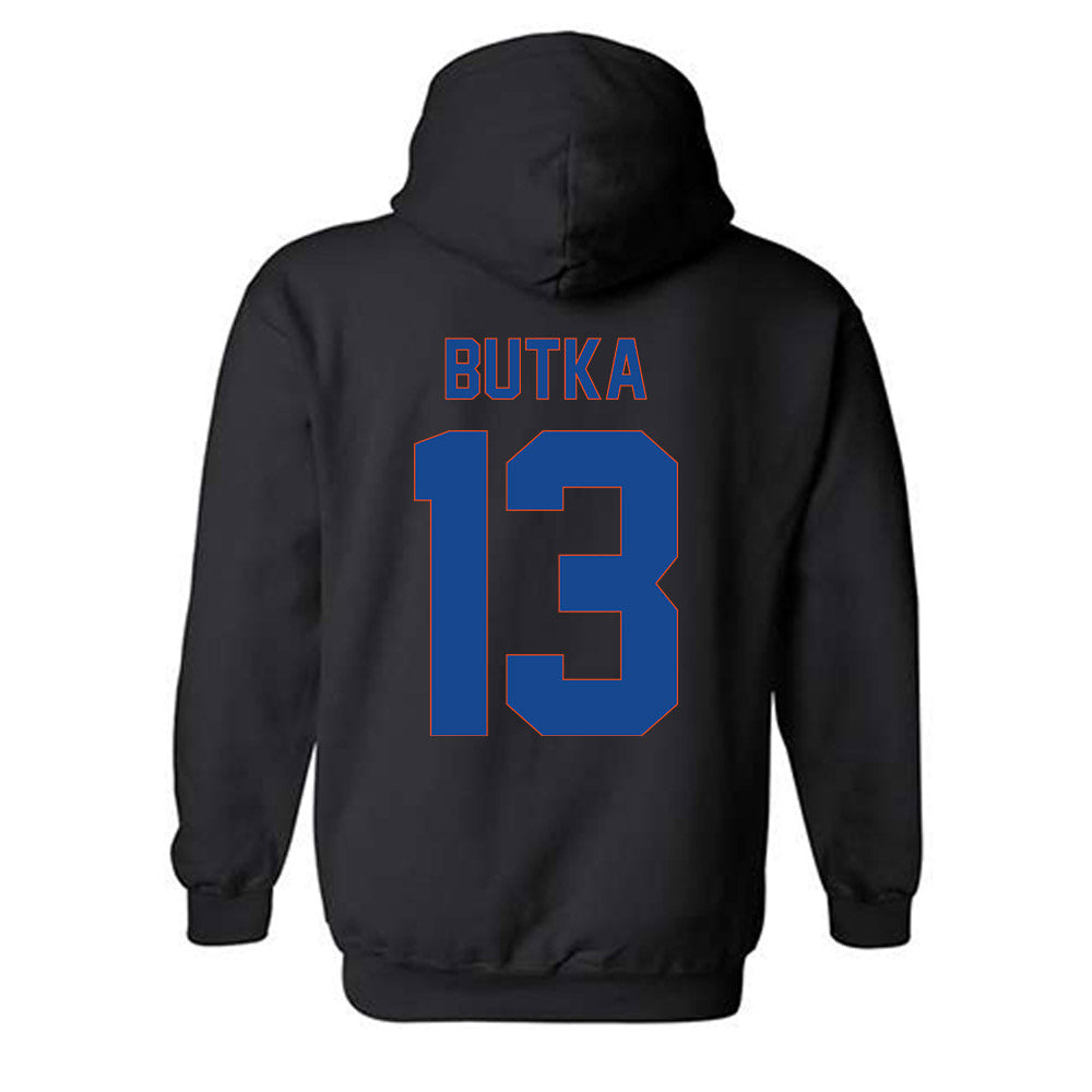 Boise State - NCAA Men's Basketball : Dovydas Butka - Vintage Shersey Hooded Sweatshirt-1