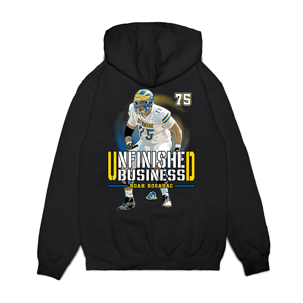 Delaware - NCAA Football : Noah Rosahac - Unfinished Business Premium Hooded Sweatshirt-1