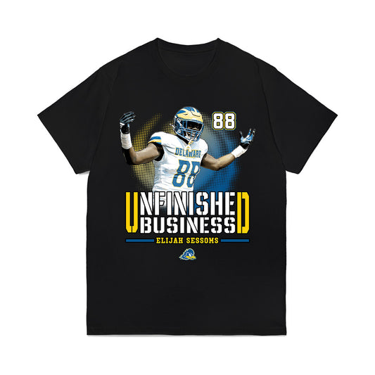 Delaware - NCAA Football : Elijah Sessoms - Unfinished Business Comfort Colors T-Shirt-0