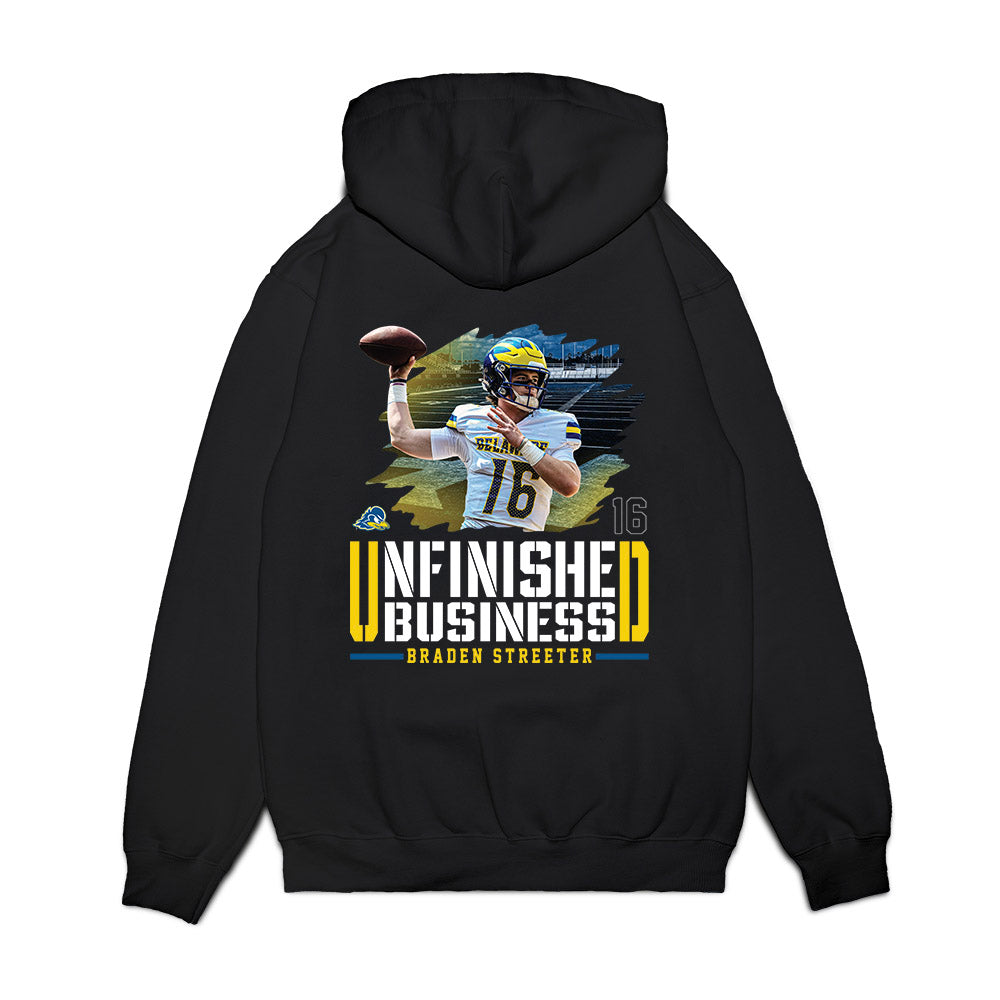 Delaware - NCAA Football : Braden Streeter - Unfinished Business Premium Hooded Sweatshirt-1