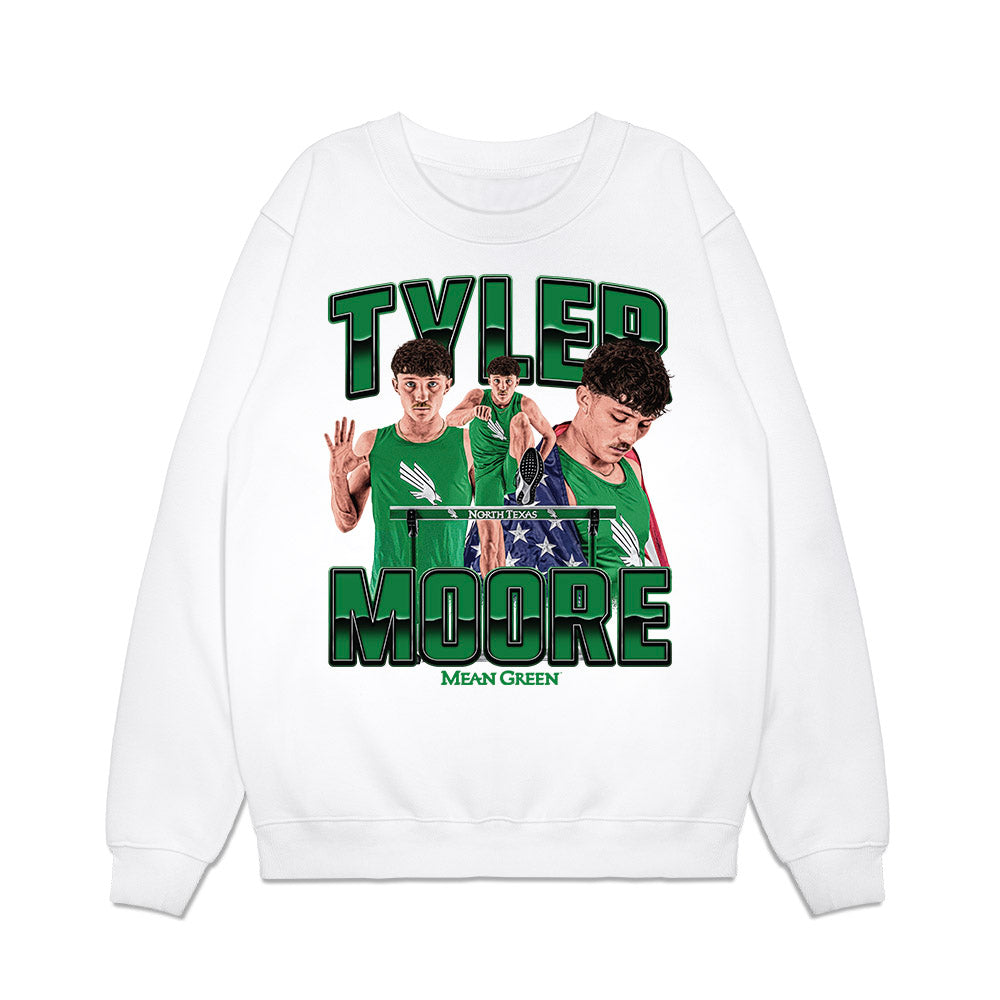 North Texas - NCAA Mens Track & Field : Tyler Moore - Collage Premium Crewneck Sweatshirt-0