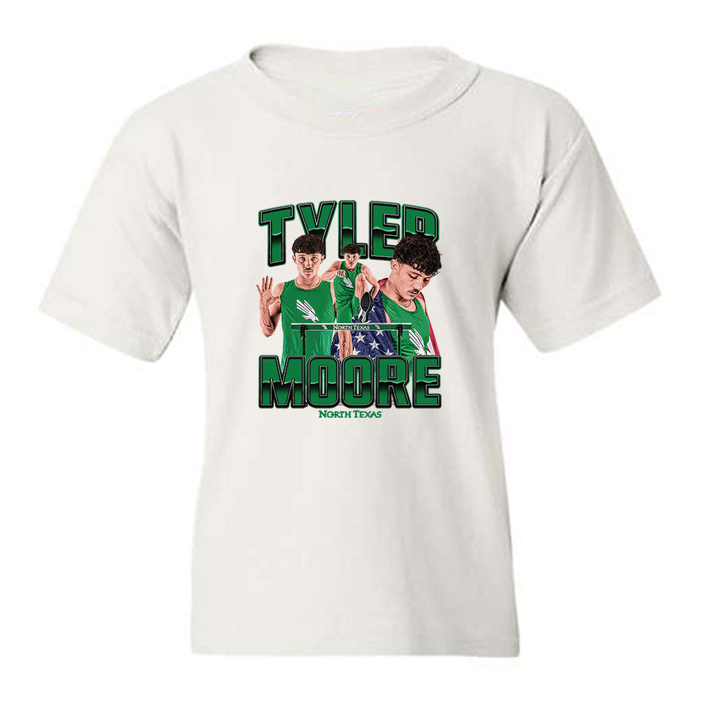 North Texas - NCAA Mens Track & Field : Tyler Moore - Collage Youth T-Shirt-0
