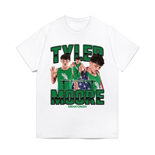 North Texas - NCAA Mens Track & Field : Tyler Moore - Collage Comfort Colors T-Shirt-0