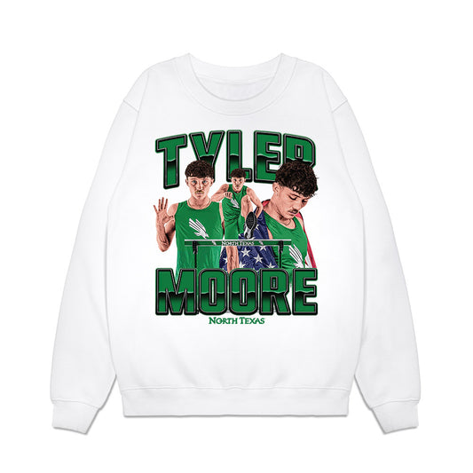 North Texas - NCAA Men's Track & Field : Tyler Moore - Collage Premium Crewneck Sweatshirt-0