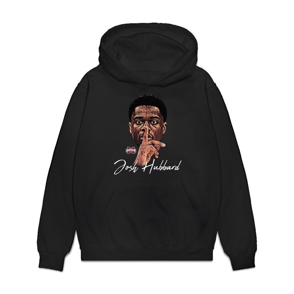 Mississippi State - NCAA Men's Basketball : Josh Hubbard - Clutch Shhhhhot Premium Hooded Sweatshirt-0