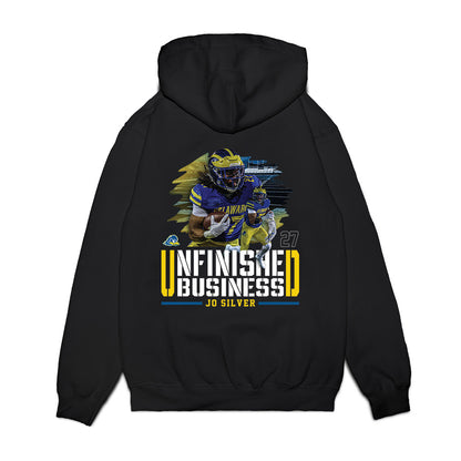 Delaware - NCAA Football : Jo Silver - Unfinished Business Premium Hooded Sweatshirt-1