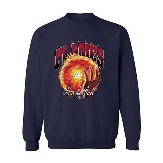 Liberty - NCAA Men's Basketball : Eli Herbert - Vintage Shersey Crewneck Sweatshirt-0