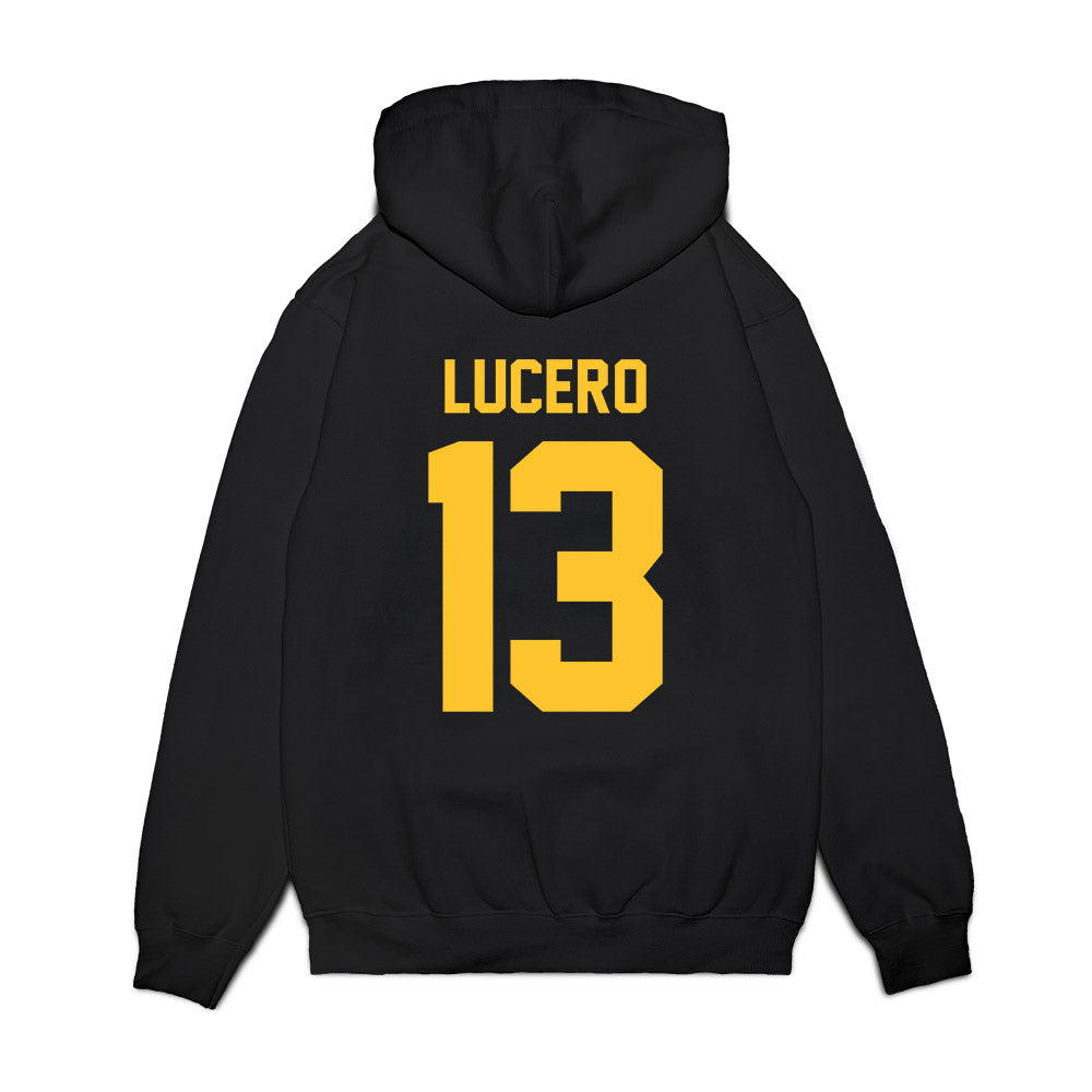 PLU - NCAA Men's Basketball : Logan Lucero - Vintage Basketball Premium Hooded Sweatshirt-1