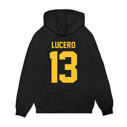 PLU - NCAA Men's Basketball : Logan Lucero - Vintage Basketball Premium Hooded Sweatshirt-1