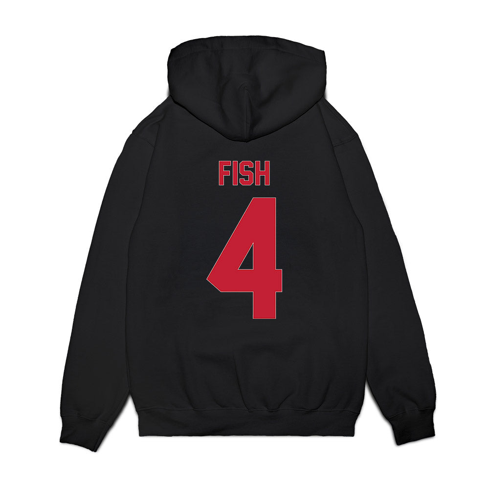 Ball State - NCAA Men's Basketball : Kayden Fish - Vintage Premium Hooded Sweatshirt-1
