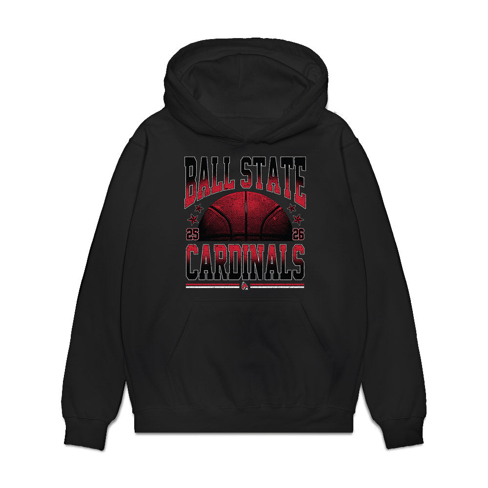 Ball State - NCAA Men's Basketball : Kayden Fish - Vintage Premium Hooded Sweatshirt-0