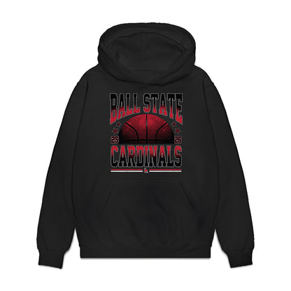 Ball State - NCAA Men's Basketball : Kayden Fish - Vintage Premium Hooded Sweatshirt-0
