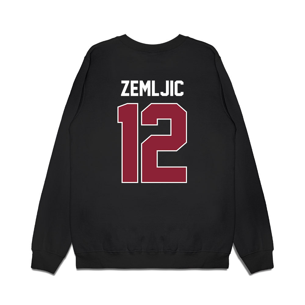 UMass - NCAA Men's Basketball : Noa Zemljic - Vintage Basketball Shersey Premium Crewneck Sweatshirt-1