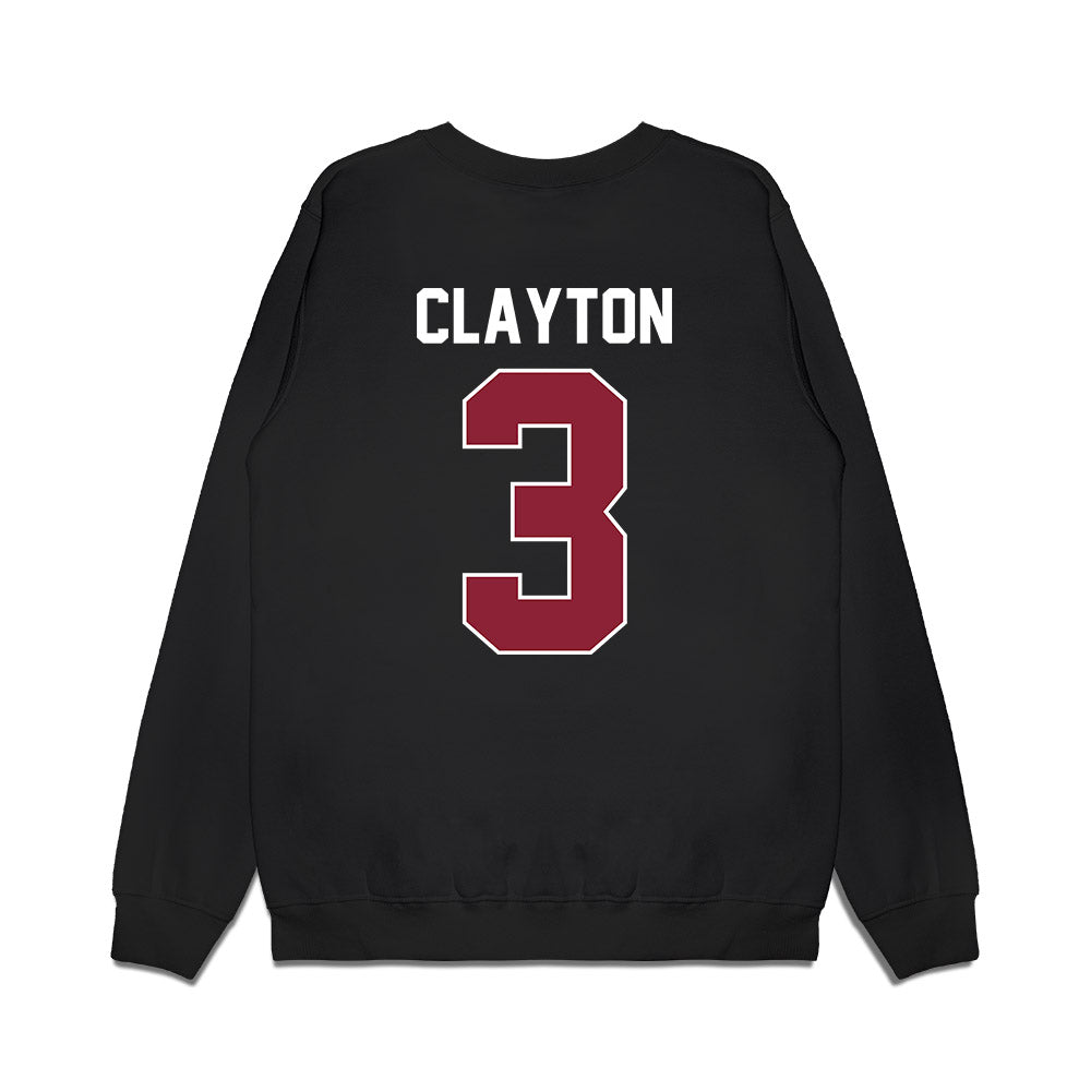 UMass - NCAA Men's Basketball : Jordan Clayton - Vintage Basketball Shersey Premium Crewneck Sweatshirt-1