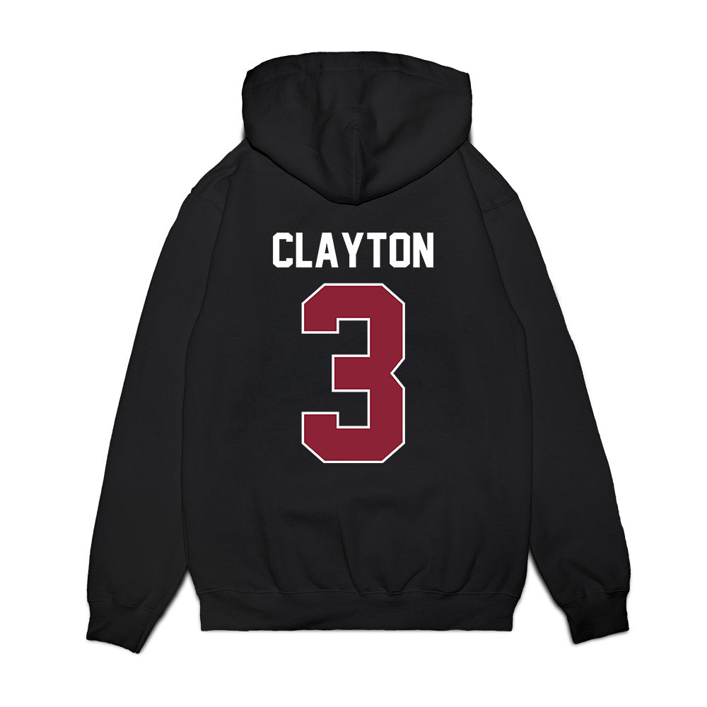 UMass - NCAA Men's Basketball : Jordan Clayton - Vintage Basketball Shersey Premium Hooded Sweatshirt-1