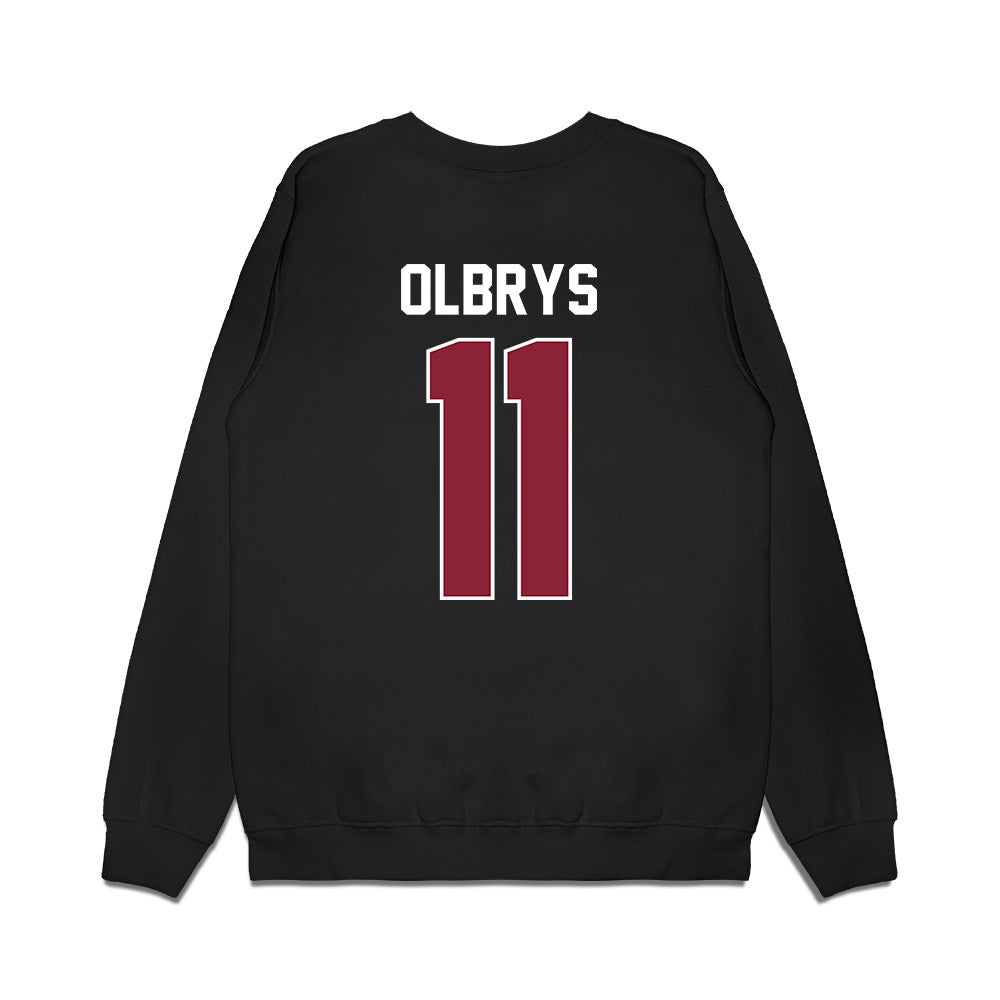 UMass - NCAA Women's Basketball : Megan Olbrys - Vintage Basketball Shersey Premium Crewneck Sweatshirt-1