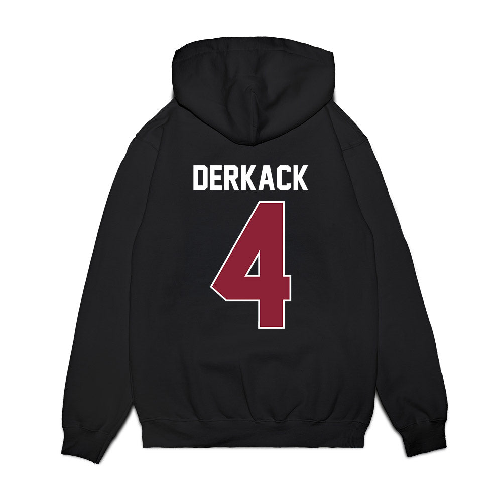 UMass - NCAA Women's Basketball : Taylor Derkack - Vintage Basketball Shersey Premium Hooded Sweatshirt-1