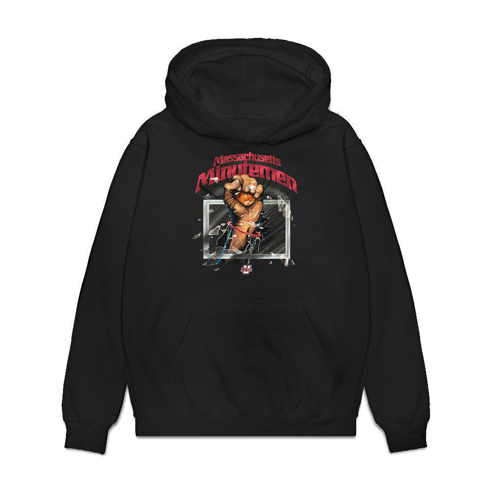 UMass - NCAA Men's Basketball : Cheick Sylla - Vintage Basketball Shersey Premium Hooded Sweatshirt-0
