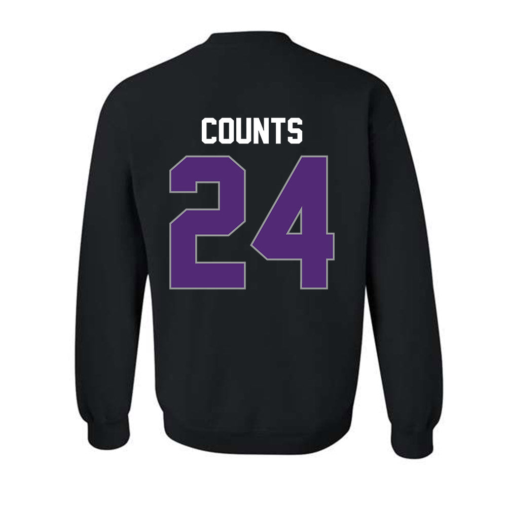 UST - NCAA Men's Basketball : Kyle Counts - Vintage Shersey Crewneck Sweatshirt-1