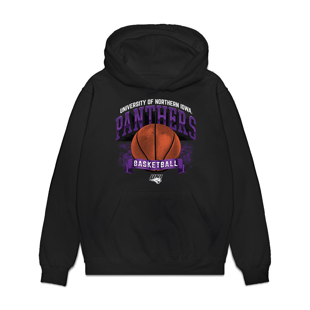 Northern Iowa - NCAA Men's Basketball : Charlie Miller - Premium Hooded Sweatshirt-0