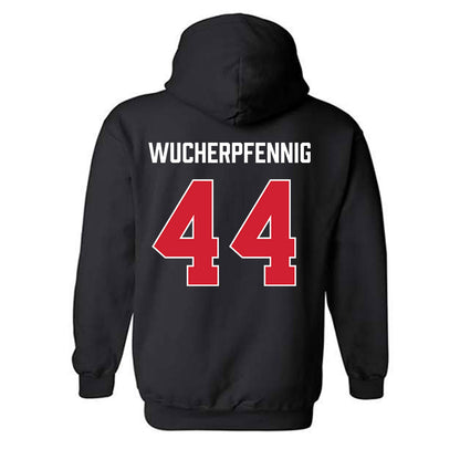 Fairfield - NCAA Men's Basketball : Declan Wucherpfennig - Vintage Shersey Hooded Sweatshirt-1