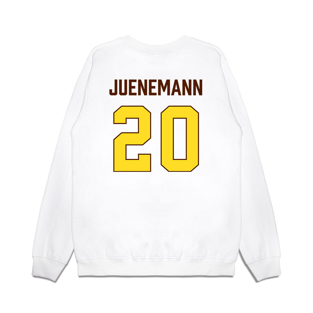 Western Michigan - NCAA Men's Basketball : Janis Juenemann - Vintage Basketball Premium Crewneck Sweatshirt-1