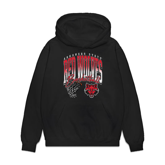 Arkansas State - NCAA Women's Basketball : Monica Marsh - Vintage Basketball Premium Hooded Sweatshirt-0