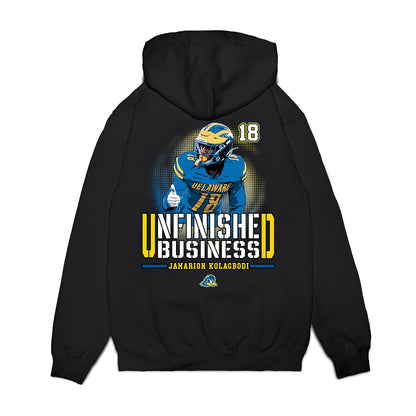 Delaware - NCAA Football : Jamarion Kolagbodi - Unfinished Business Premium Hooded Sweatshirt-1