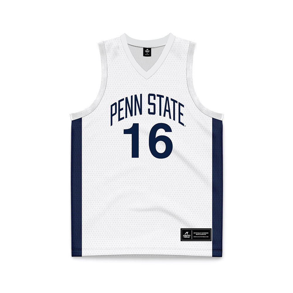 Penn State - NCAA Men's Basketball : Tibor Mirtic - White Basketball Jersey-0