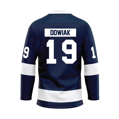 Penn State - NCAA Men's Ice Hockey : Dane Dowiak - Navy Hockey Jersey-1