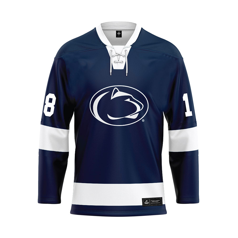 Penn State - NCAA Men's Ice Hockey : Aiden Fink - Navy Hockey Jersey-0