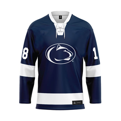Penn State - NCAA Men's Ice Hockey : Aiden Fink - Navy Hockey Jersey-0