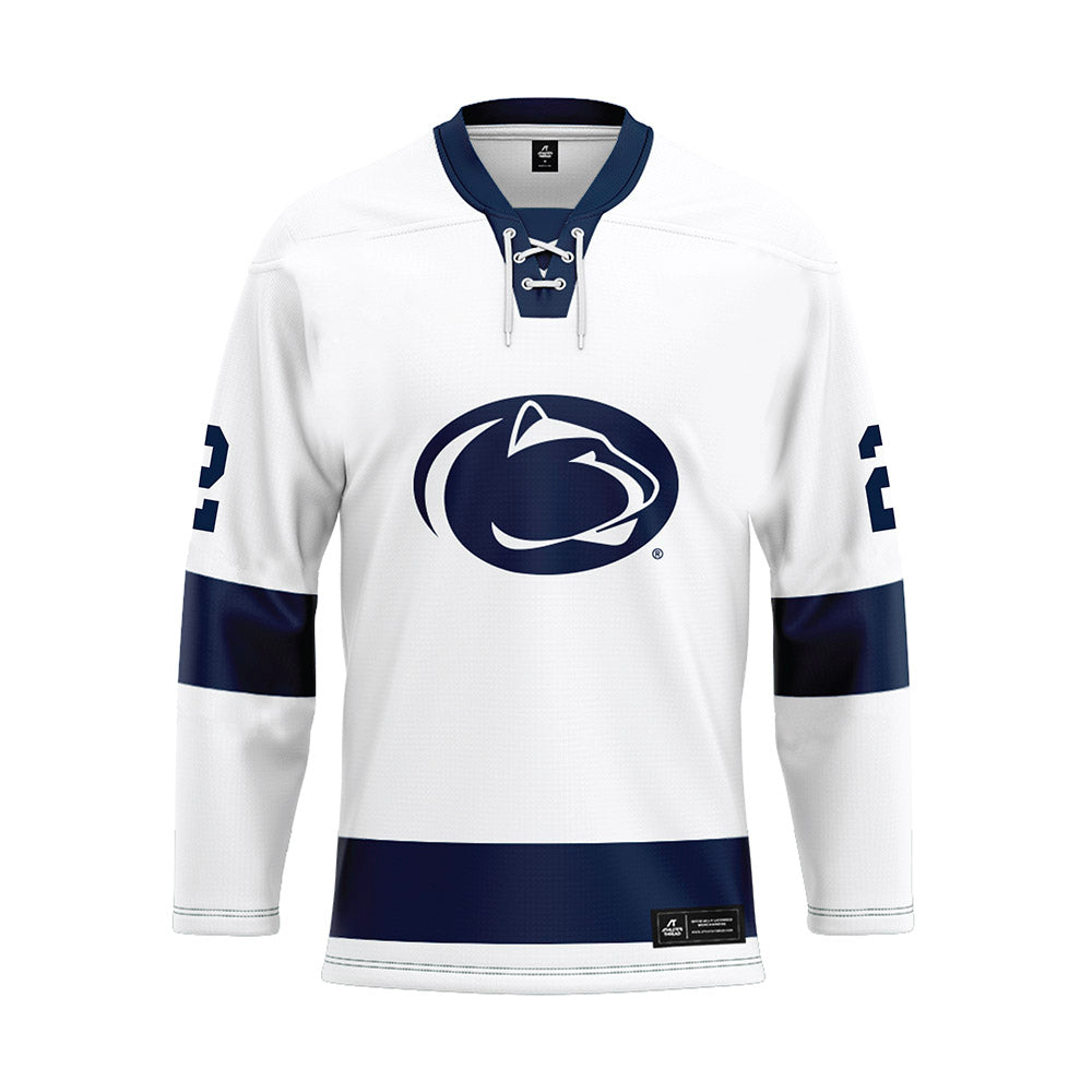 Penn State - NCAA Men's Ice Hockey : Carter Schade - White Hockey Jersey-0