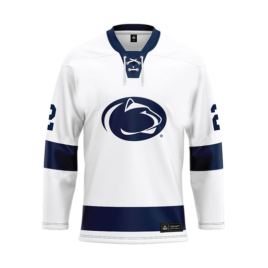 Penn State - NCAA Men's Ice Hockey : Carter Schade - White Hockey Jersey-0