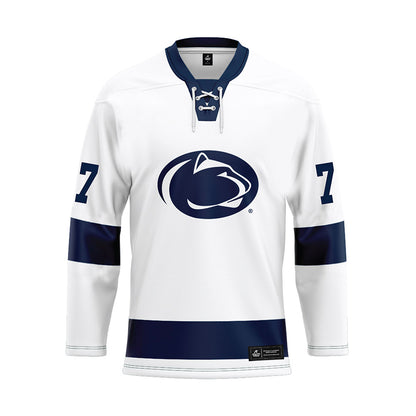 Penn State - NCAA Men's Ice Hockey : Nolan Collins - White Hockey Jersey-0