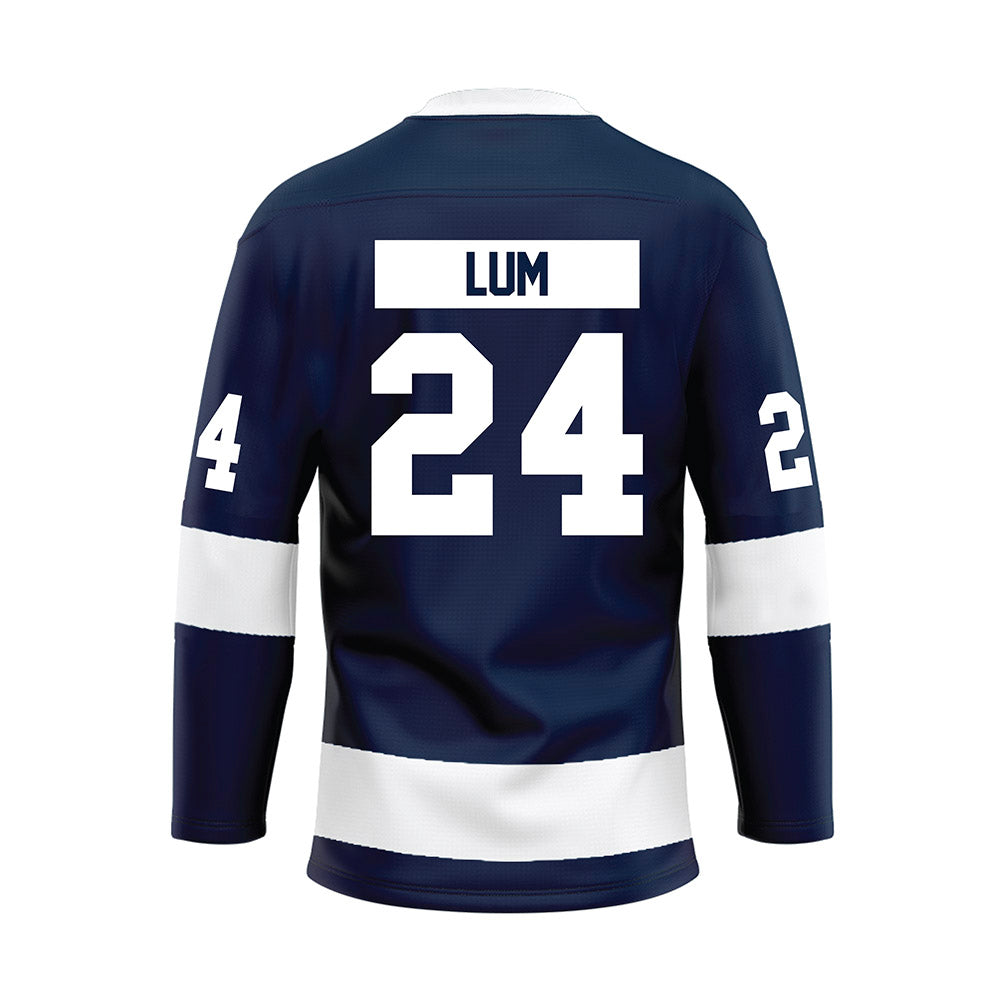 Penn State - NCAA Women's Ice Hockey : Taylor Lum - Navy Hockey Jersey-1
