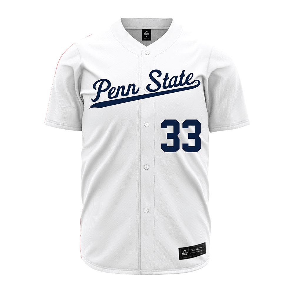 Penn State - NCAA Baseball : Peter Thompson - White Jersey-0