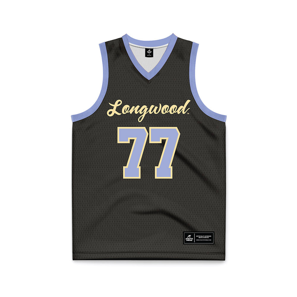 Longwood - NCAA Men's Basketball : Elijah Tucker - Black Basketball Jersey-0