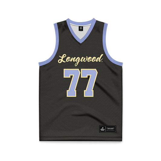 Longwood - NCAA Men's Basketball : Elijah Tucker - Black Basketball Jersey-0