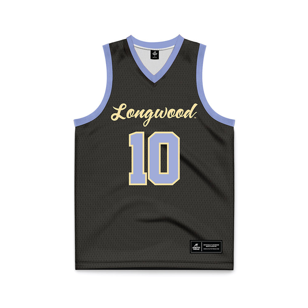Longwood - NCAA Men's Basketball : Gerald Burr - Black Basketball Jersey-0