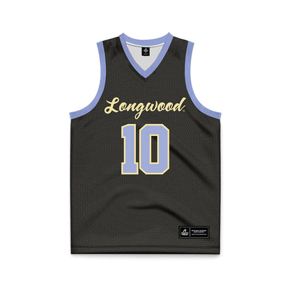 Longwood - NCAA Men's Basketball : Gerald Burr - Black Basketball Jersey-0