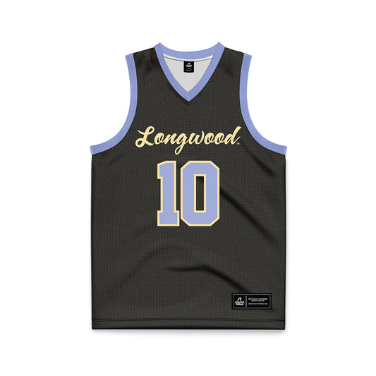Longwood - NCAA Men's Basketball : Gerald Burr - Black Basketball Jersey-0
